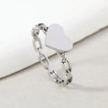 Hollow Chain Welded Plate Heart-Shaped Titanium Steel Ring