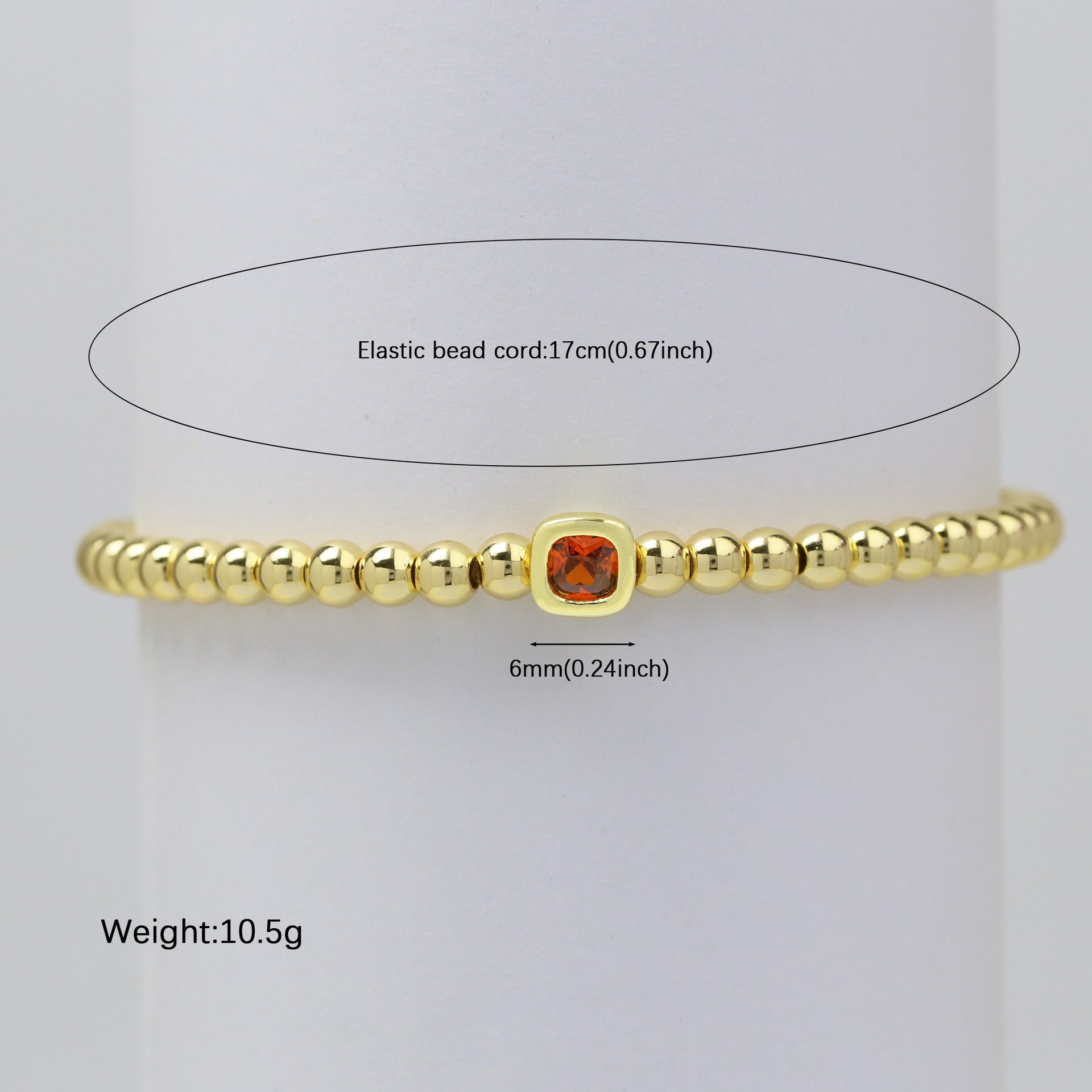 December Square Birthstone Bracelet In Brass