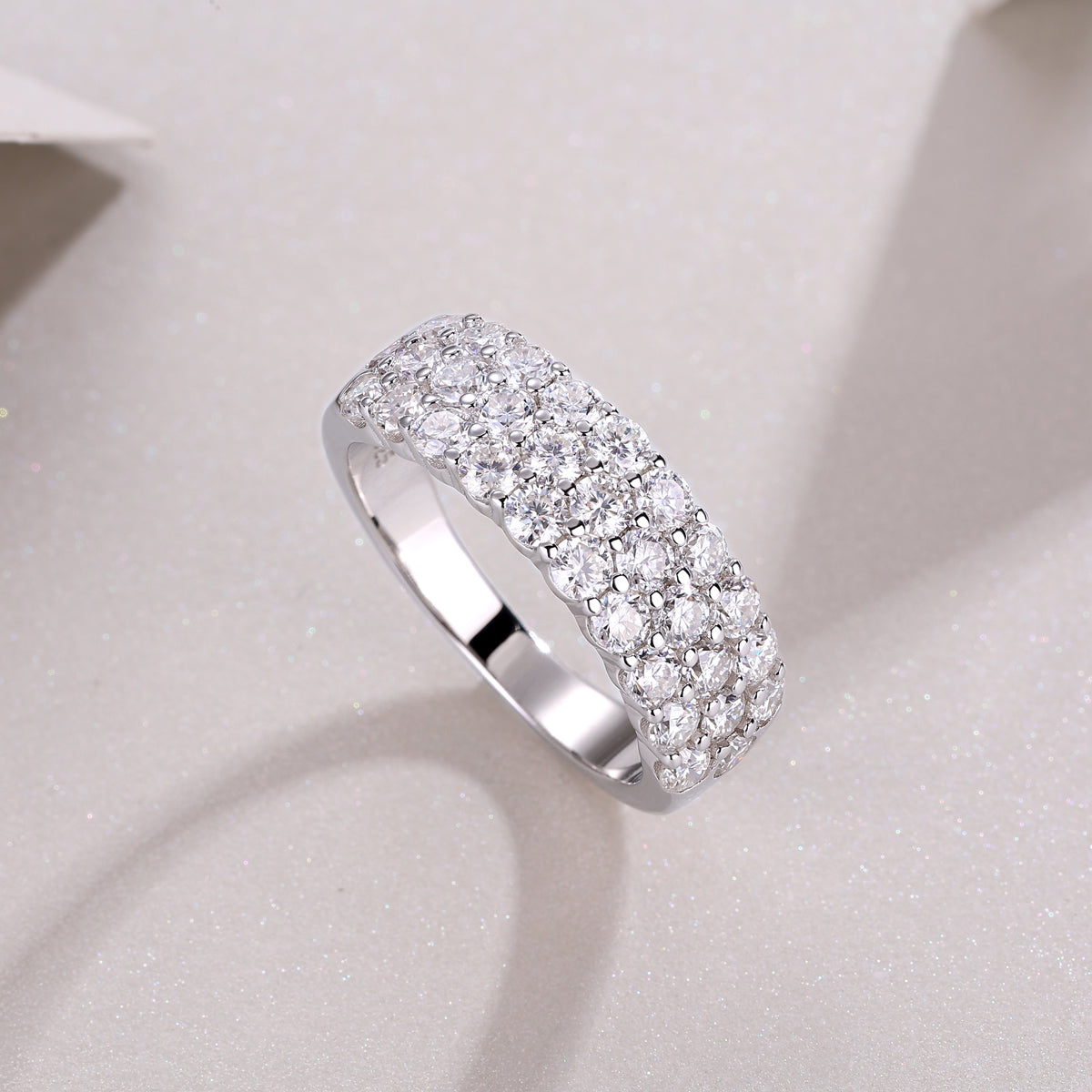 Phantom - Set With Top-quality Moissanite S925 Silver And Platinum-plated Diamond Wedding Ring. The Ring Can Be Tested With A Diamond Pen In Yellow Gold And Rose Gold