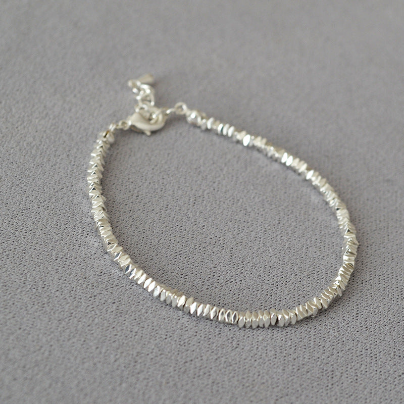 Irregularly Shimmering Tiny Silver Beads Pearl Minimalist Elegance Bracelet