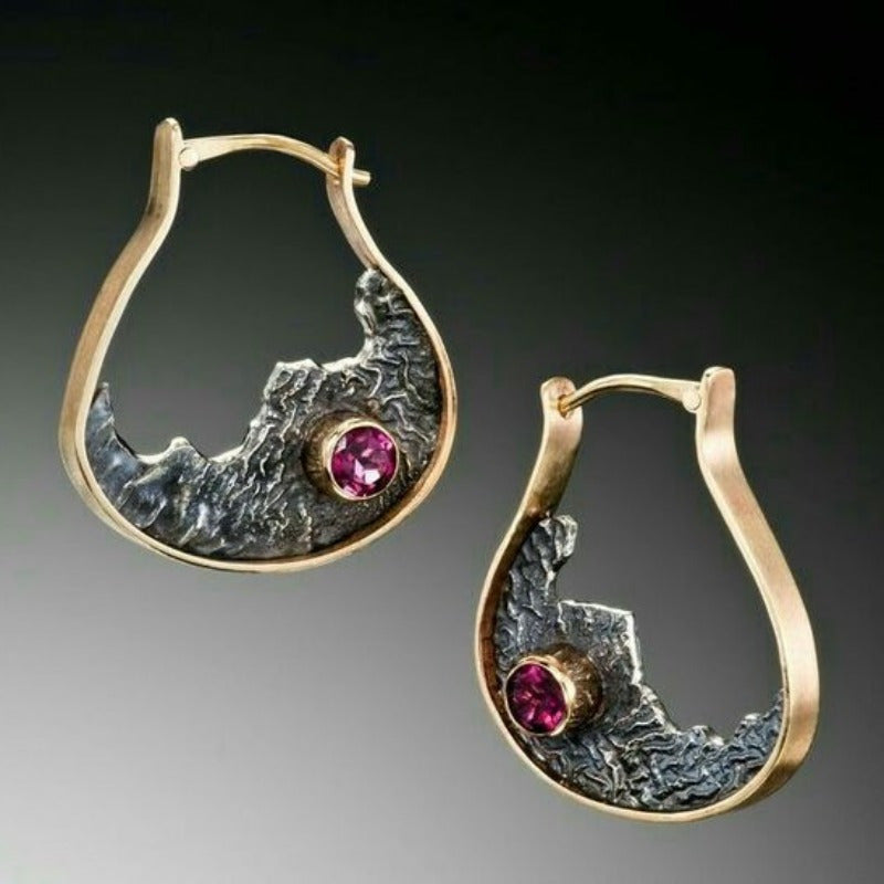 Womens Creative Vintage Hoop Earrings
