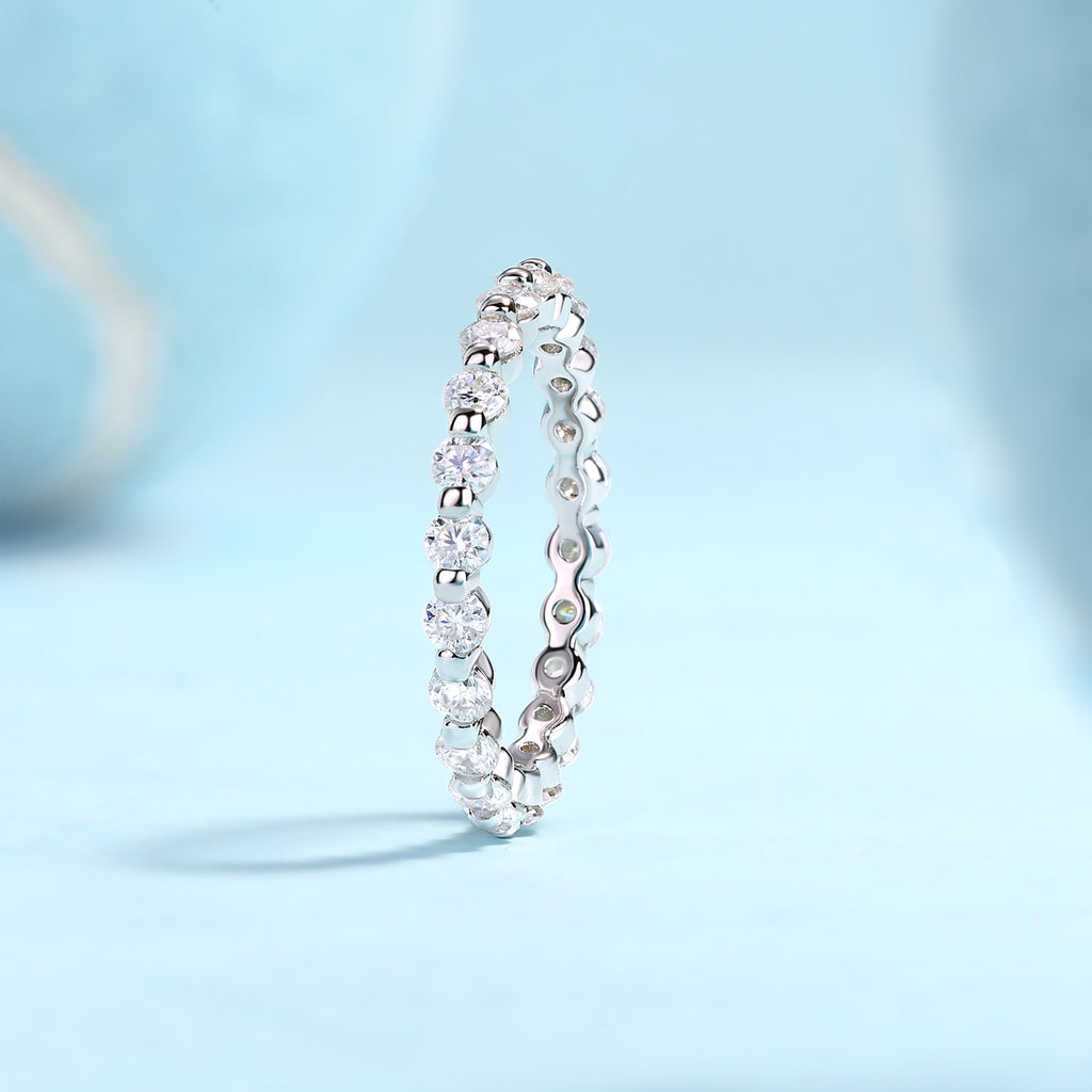Capture This Moment - A Wedding Ring Set With Top-quality Moissanite S925 Silver And Platinum-plated Diamond Can Be Inspected With A Diamond Pen