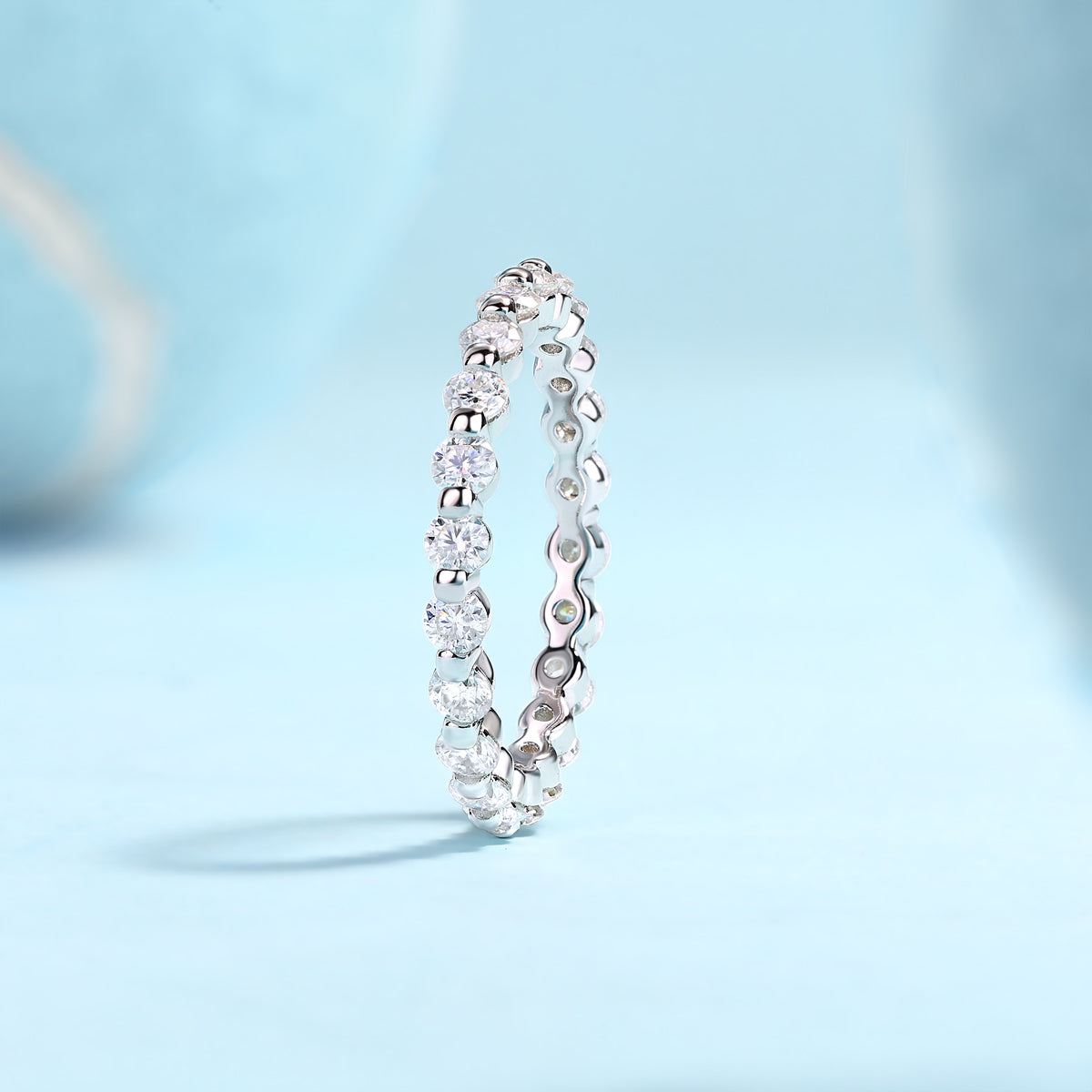 Capture This Moment - A Wedding Ring Set With Top-quality Moissanite S925 Silver And Platinum-plated Diamond Can Be Inspected With A Diamond Pen