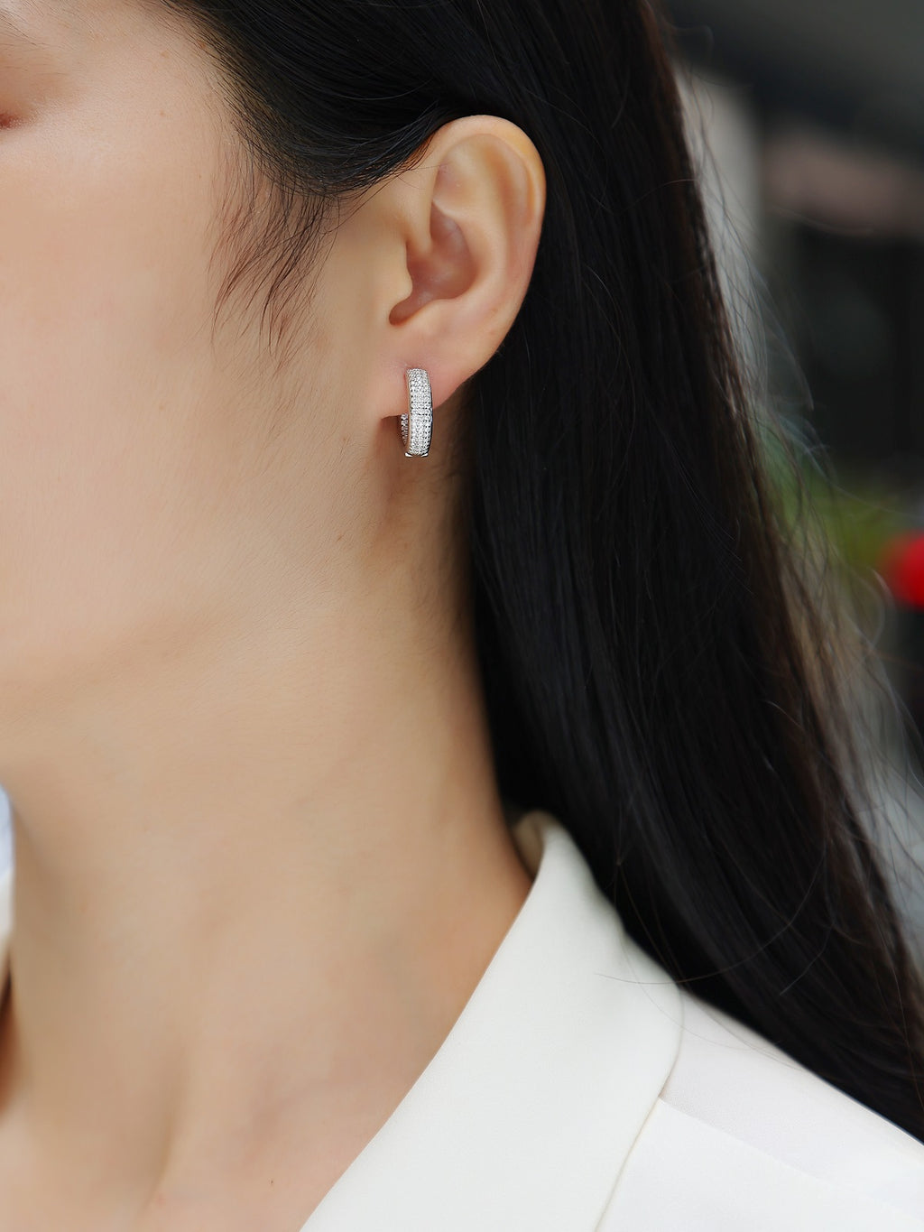 Years - Earrings Set With Top-quality Moissanite S925 Silver And Platinum-plated Stud Earrings, A Fashionable And Trendy Accessory, Can Be Tested With A Diamond Pen