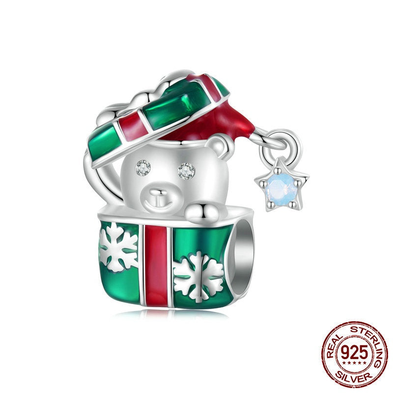 Little Bear Christmas Gift Box Diy Bracelet String Beads