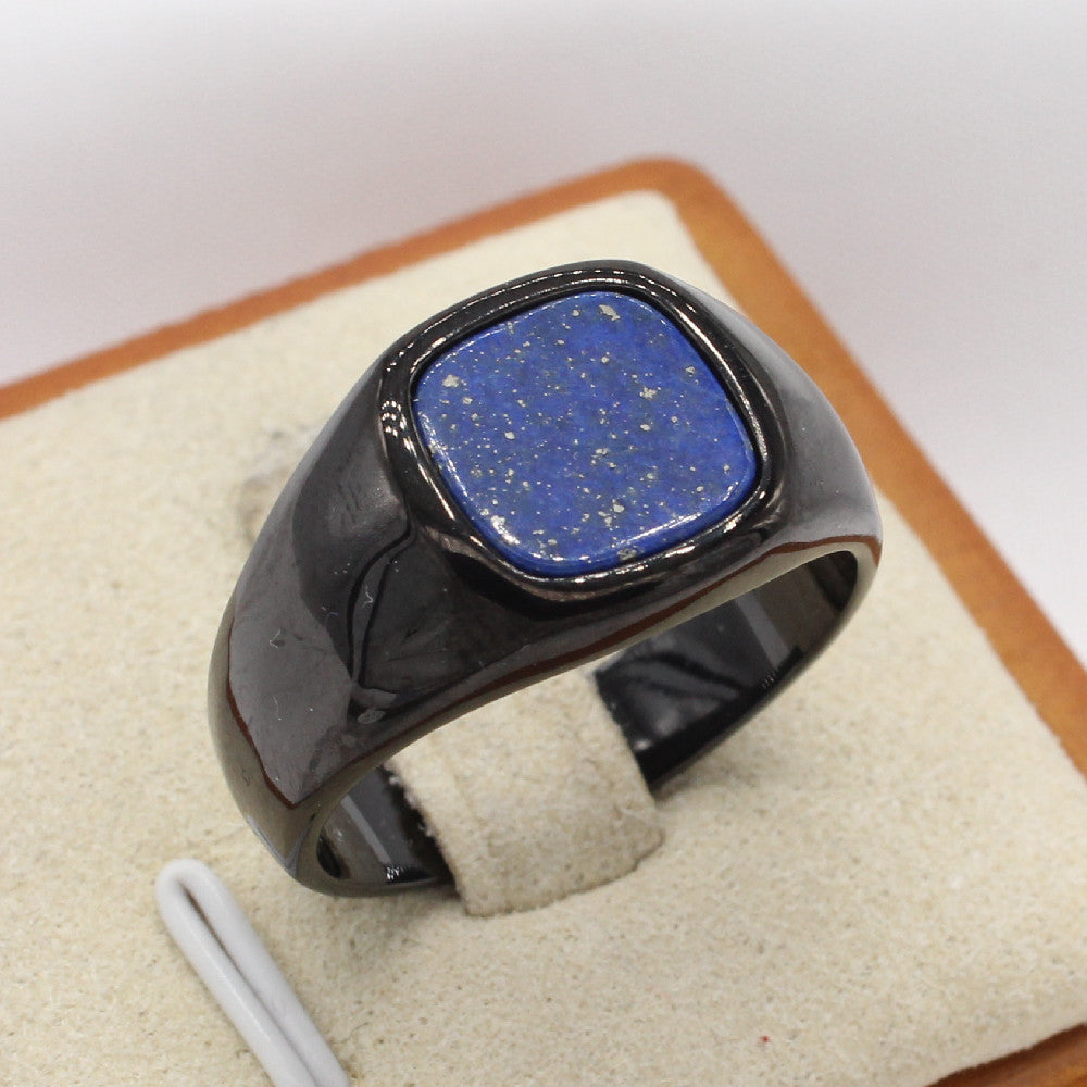 Stylish Minimalist Square Gemstone Ring For Men