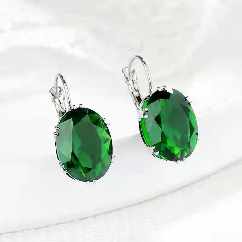 Affordable Luxury Niche Colored Gemstone Stud Earrings