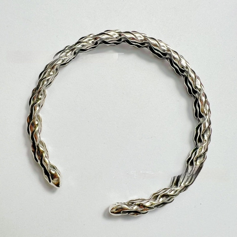 Handmade Braided Diamond-Shape Open-End Bracelet A Creative Retro And Fashionable Gift