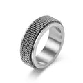 New Niche Rotatable Titanium Steel Mesh Ring With A Braided Design