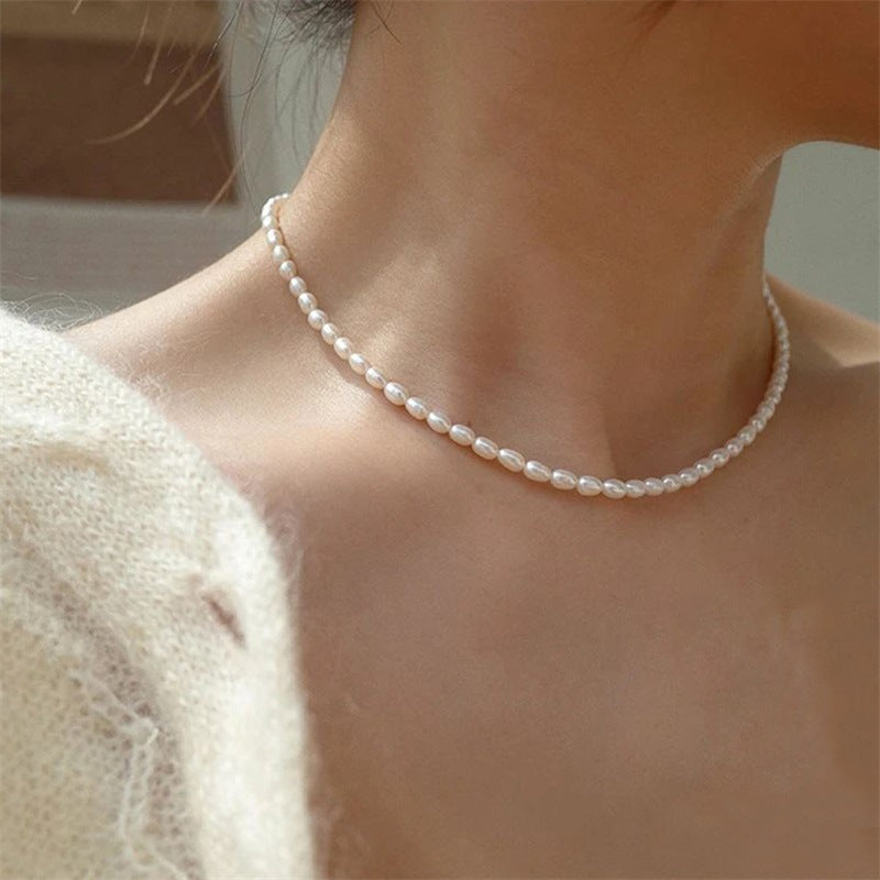 Womens Single-strand Faux Pearl Necklace