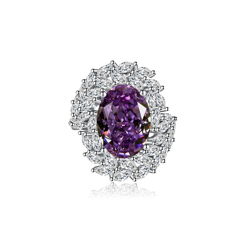 Gemstone Ring Featuring A Dried Birds Nest And A Dove-egg Cut