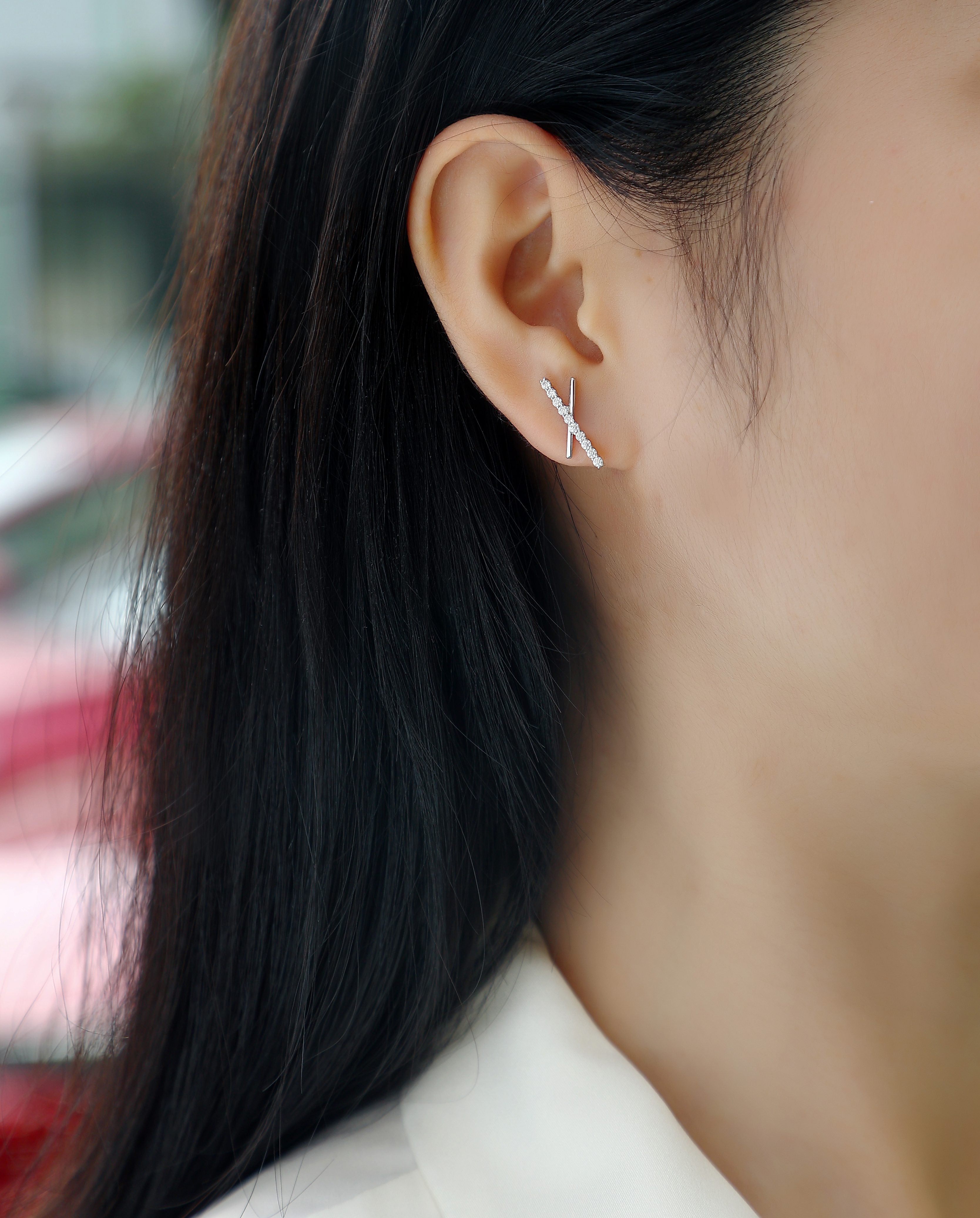 Sky Meteor - Earrings Set With Top-quality Moissanite S925, Silver And Platinum-plated Stud Earrings, A Fashionable And Trendy Accessory That Can Be Tested With A Diamond Pen