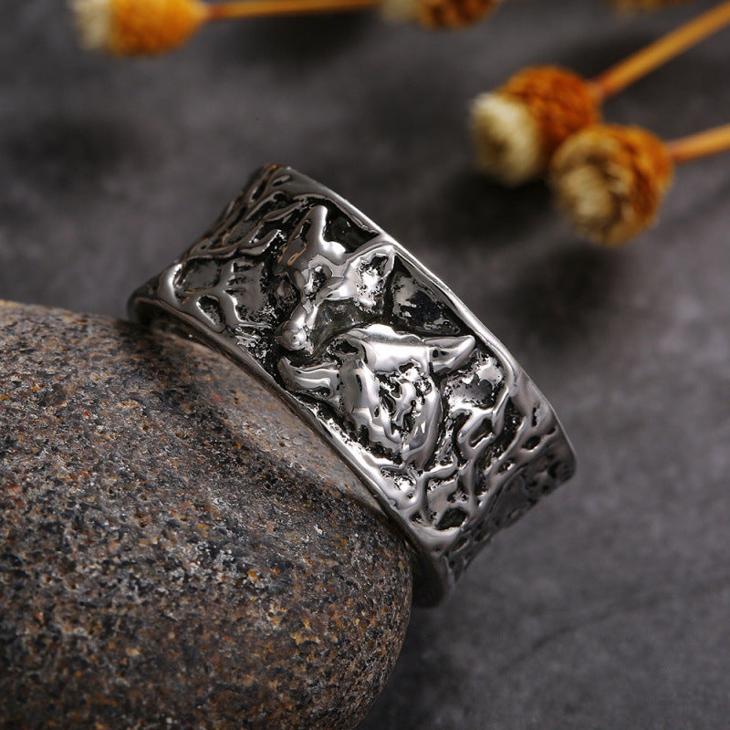 Retro-style Wolf-head Pattern Alloy Ring
