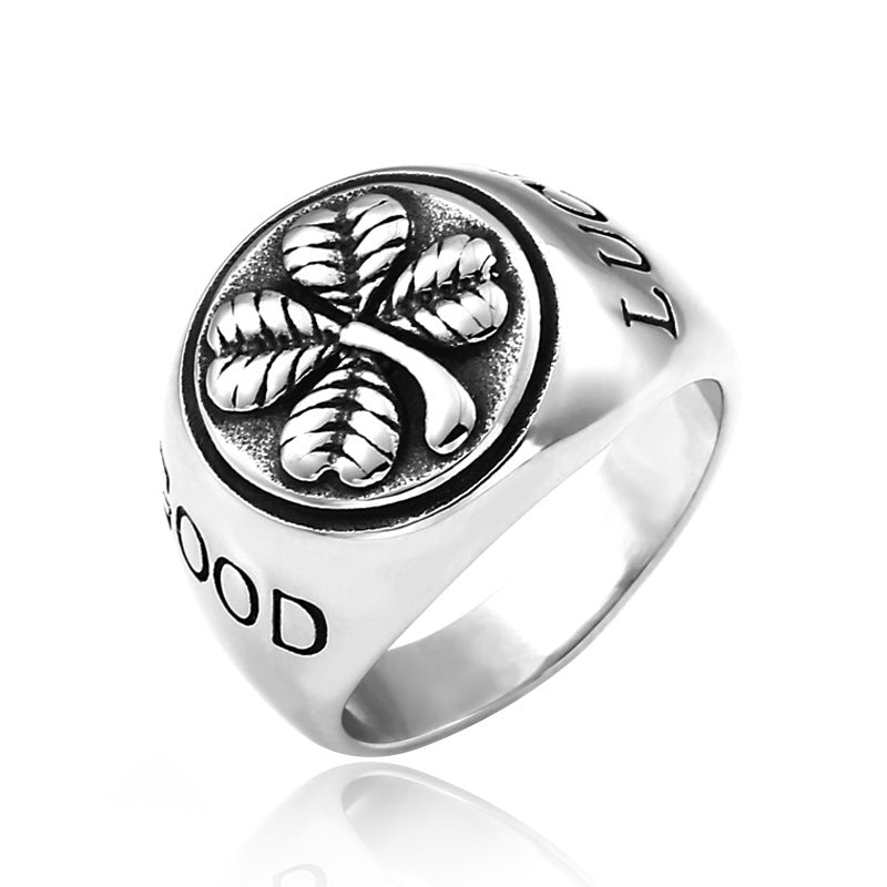 GOOK LUCK Vintage Four-Leaf Clover Ring