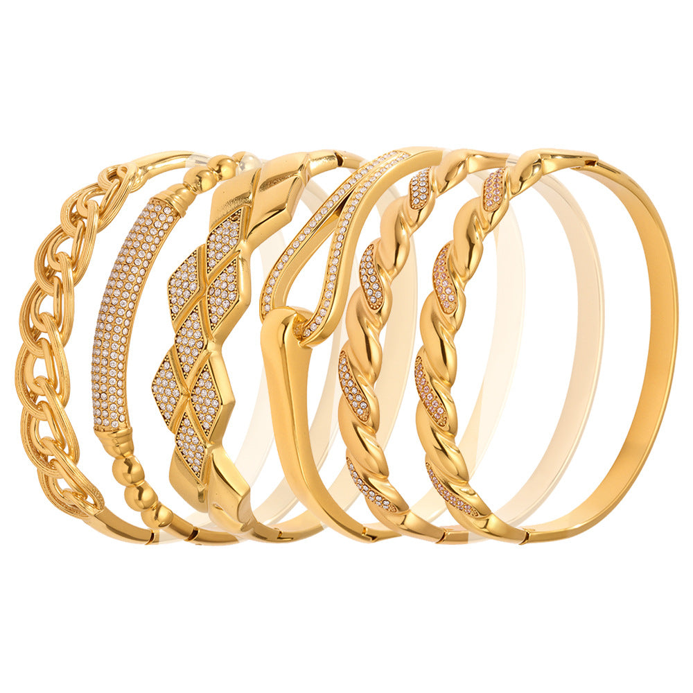 High-end Stainless Steel Zircon Bracelet