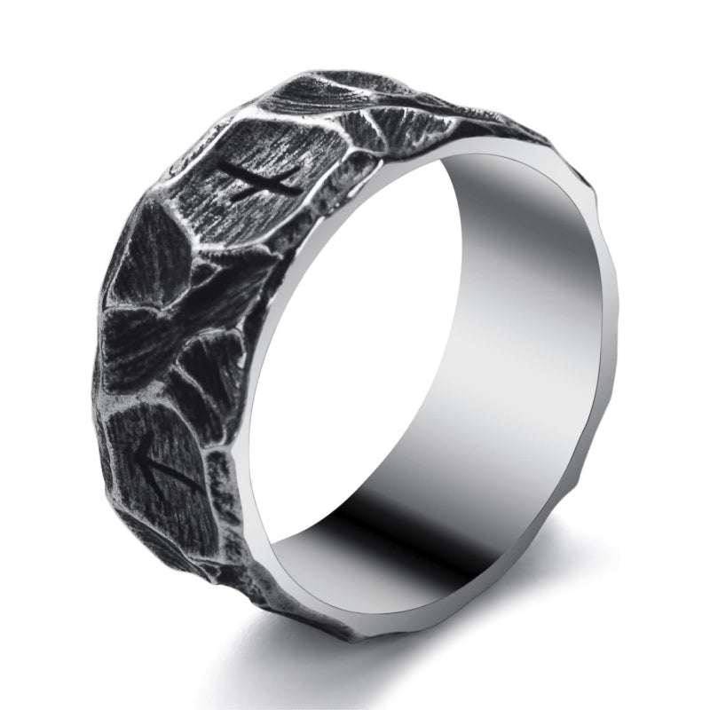 Alphabet-shaped Rock-style Titanium Steel Vintage Ring That Wont Fadecool