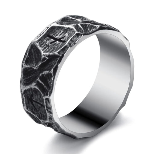 Alphabet-shaped Rock-style Titanium Steel Vintage Ring That Wont Fadecool