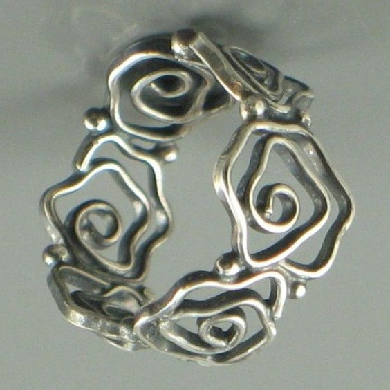 Alloy Silver-plated Swirl Ring
