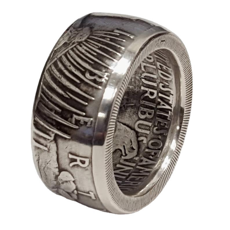 Retro Morgan Coin Ring Exquisitely Crafted US Dollar-Engraved Jewelry