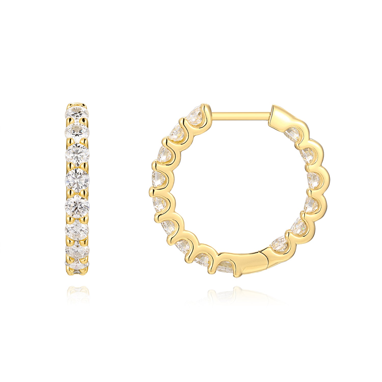Diamond Tassels - Set With Top-quality Moissanite Luxury And Fashionable Light Luxury Jewelry, Silver Stud Earrings, S925 Silver Plated With Gold