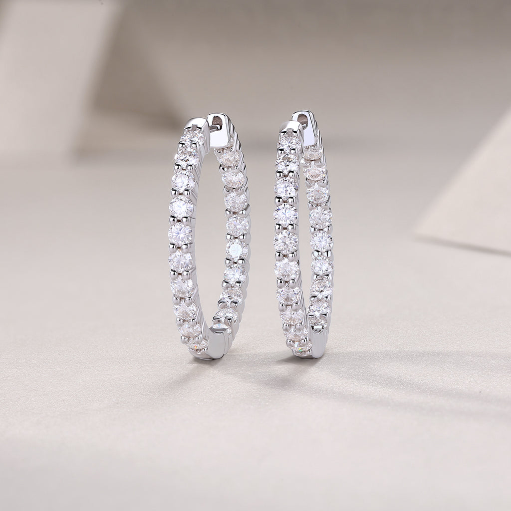 Mermaid - A Fashionable And Trendy Accessory Set With Top-quality Moissanite S925 Silver And Platinum-plated Stud Earrings. It Can Be Tested In Gold Rose Gold With A Diamond Pen