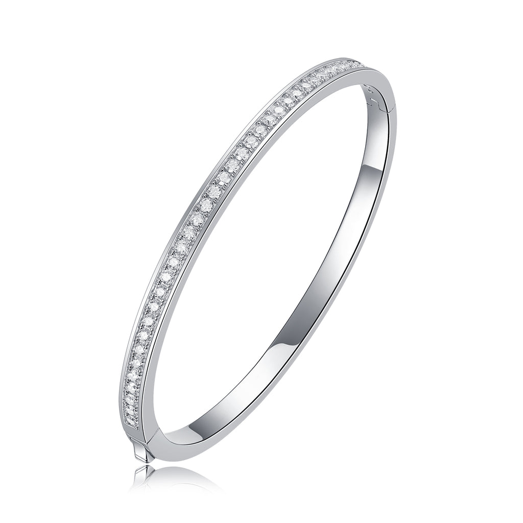 Token Of Love - A Luxurious And Fashionable Light Luxury Jewelry Silver Bracelet And Bracelet Set With Top-quality Moissanite, S925 Silver-plated Platinum