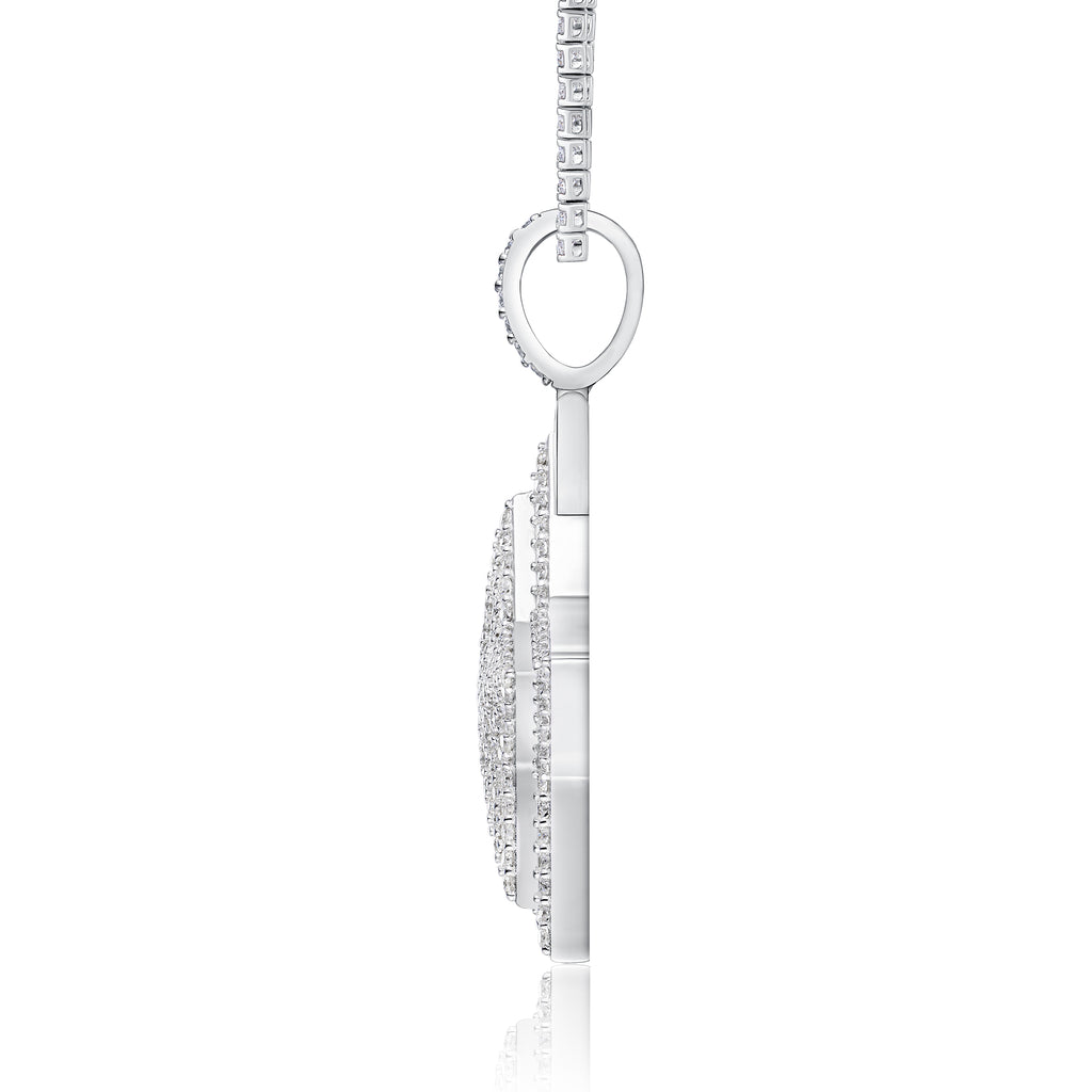 King's Star - A Fashionable And Trendy Necklace Pendant Set With Top-quality Moissanite S925, Silver And Platinum-plated, Can Be Tested With A Diamond Pen