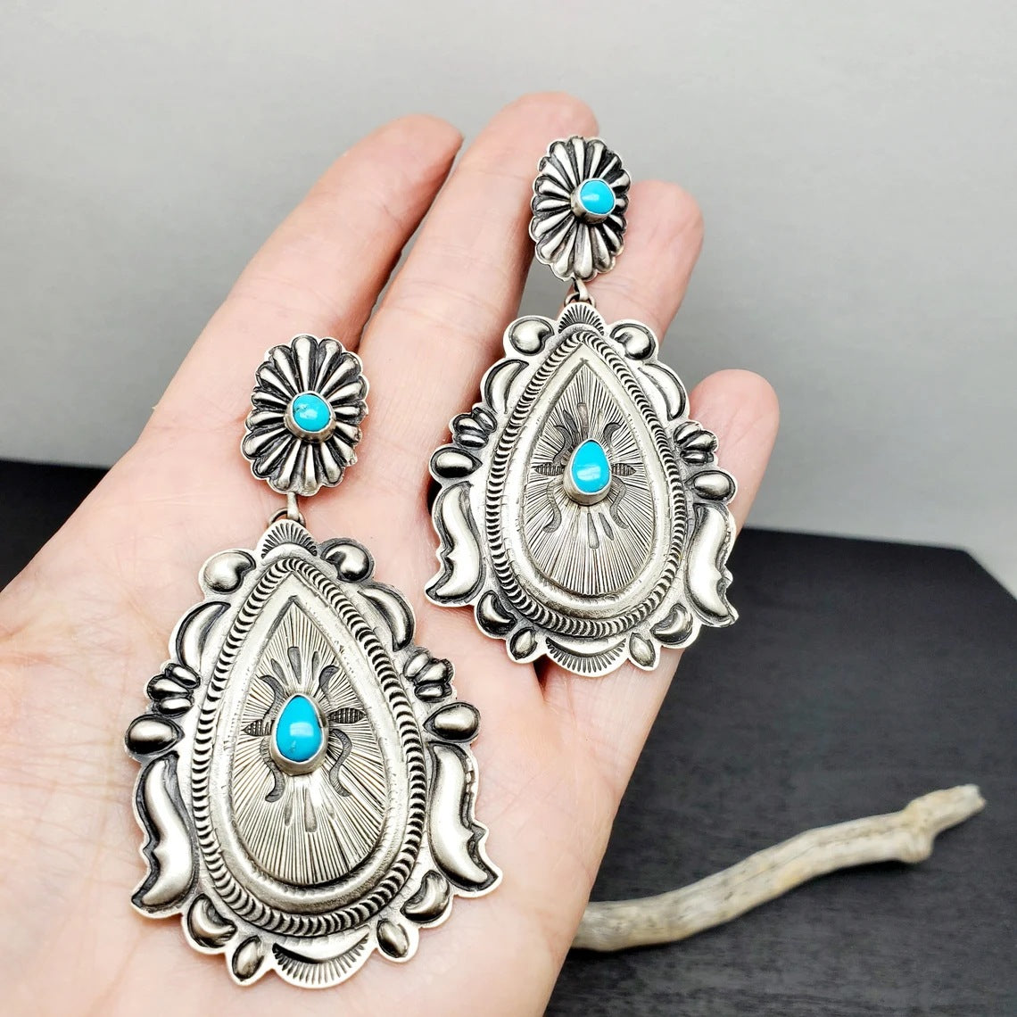 Retro Bohemian Turquoise Earrings For Women