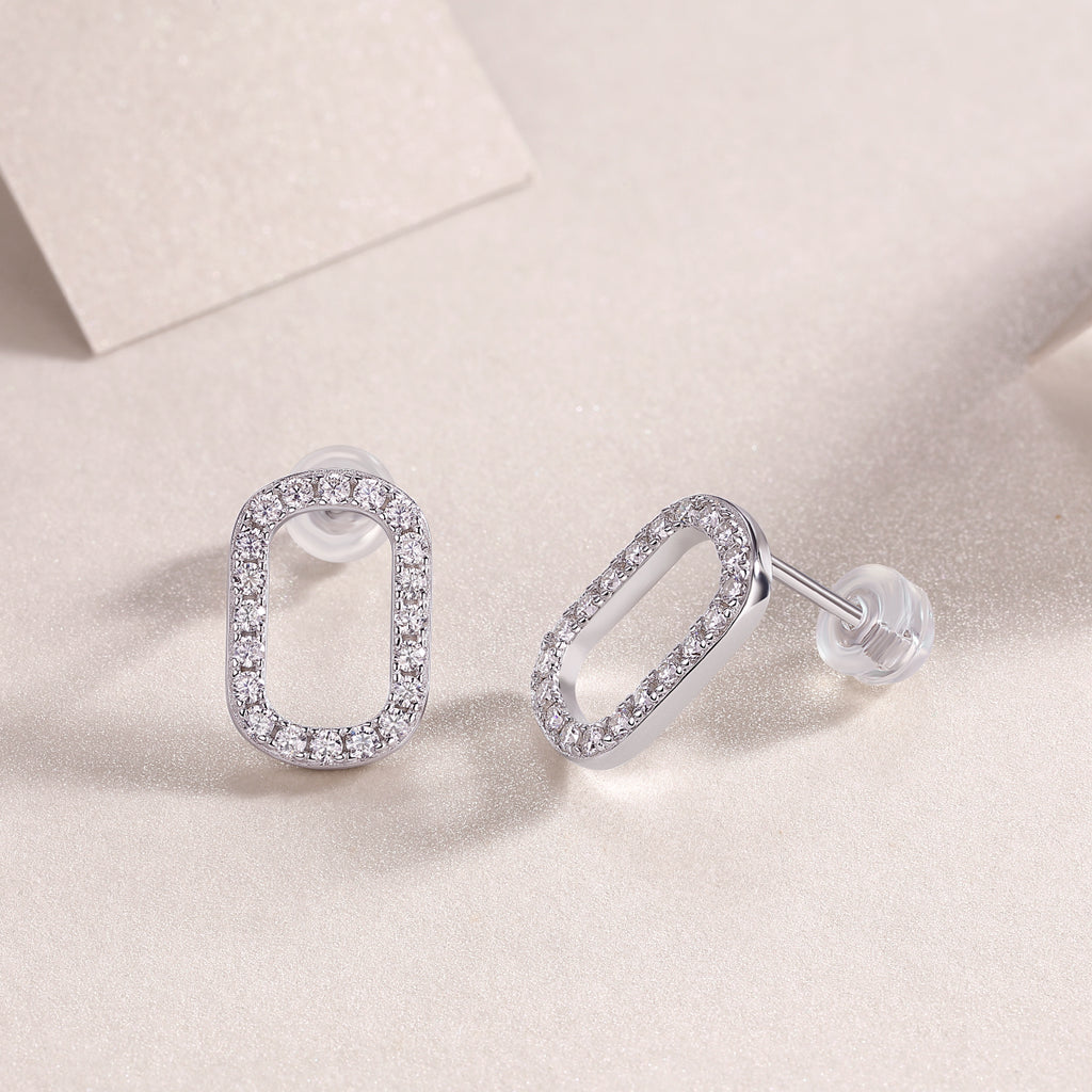 Return To Simplicity - Top-quality Moissanite Luxury And Fashionable Light Luxury Jewelry, Silver Stud Earrings S925, Silver-plated Platinum