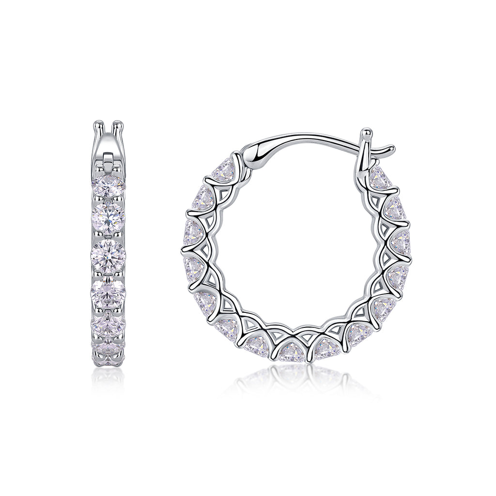 Stars - Top-quality Moissanite Luxury And Fashionable Light Luxury Jewelry Silver Stud Earrings S925 Silver Plated Platinum