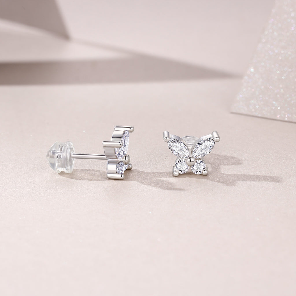 Top-quality Moissanite Luxury And Fashionable Light Luxury Jewelry Silver Stud Earrings S925 Silver Plated Platinum