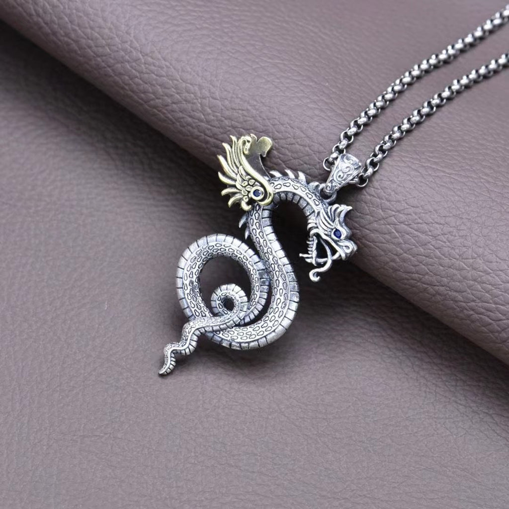 New Wing Dragon Pendant S925 Silver National Trend Personality