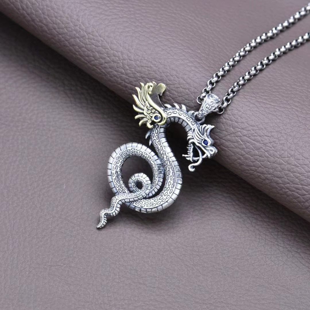 New Wing Dragon Pendant S925 Silver National Trend Personality