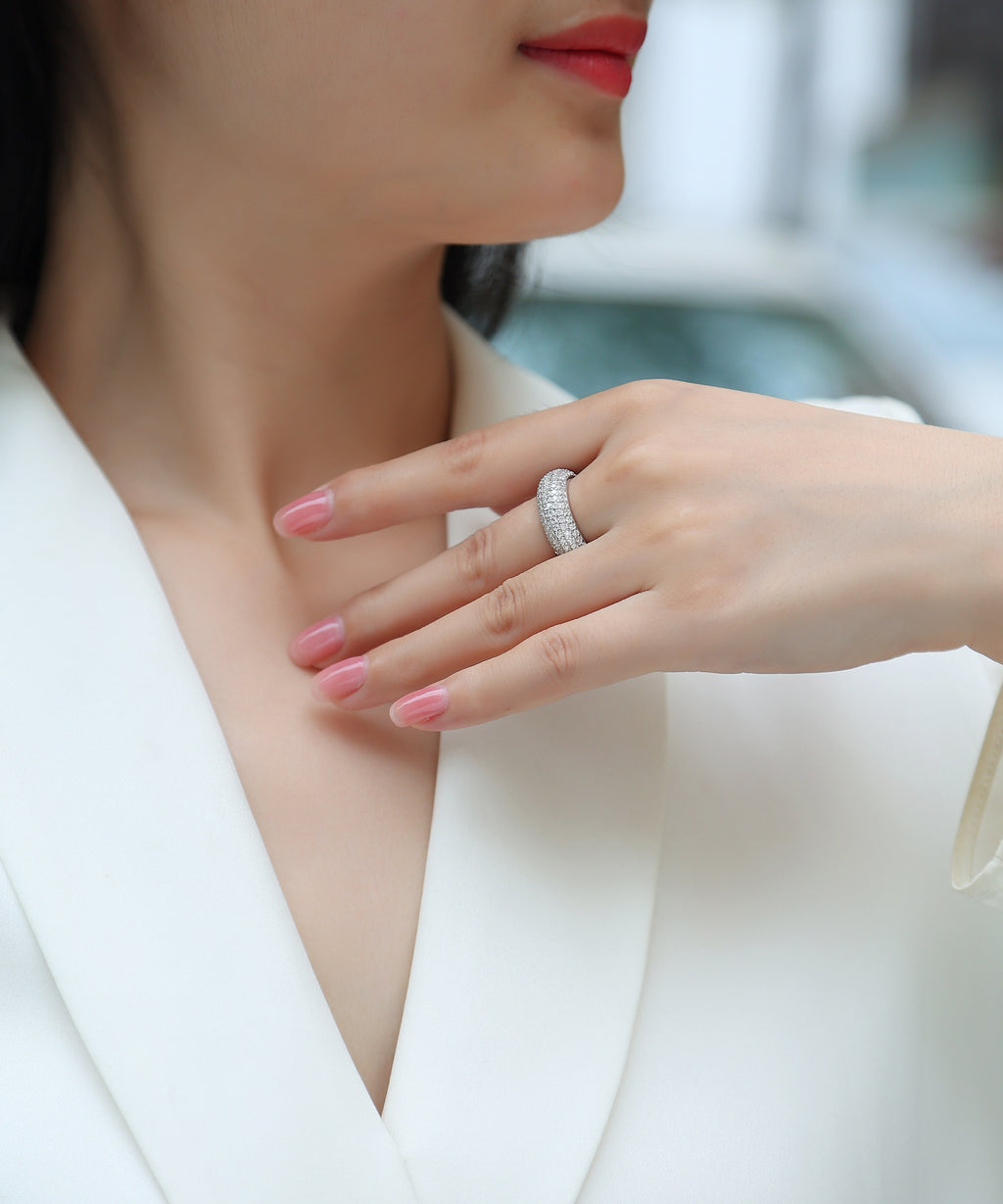 The Ring - Set With Top-quality Moissanite S925 Silver And Platinum-plated Diamond Wedding Ring Can Be Inspected With A Diamond Pen