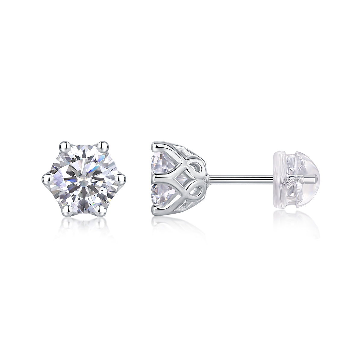 Prosperity - Earrings Set With Top-quality Moissanite S925 Silver And Platinum-plated Stud Earrings, A Fashionable And Trendy Accessory, Can Be Tested With A Diamond Pen