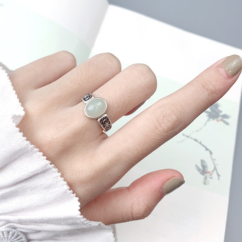 Womens Openwork Airy Glossy Index Finger Ring