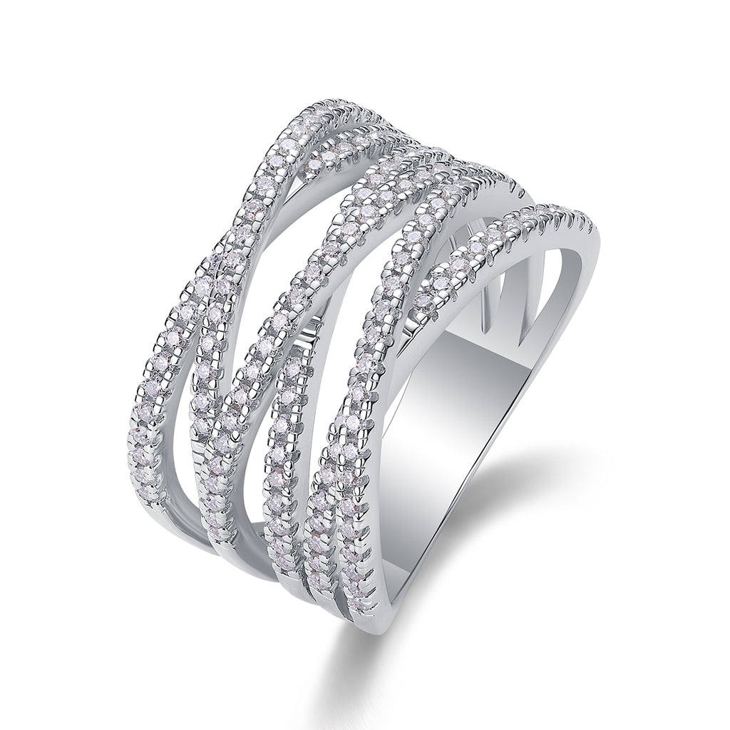 The Communication Star - Set With Top-quality Moissanite S925 Silver And Platinum-plated Diamond Wedding Ring Can Be Inspected With A Diamond Pen