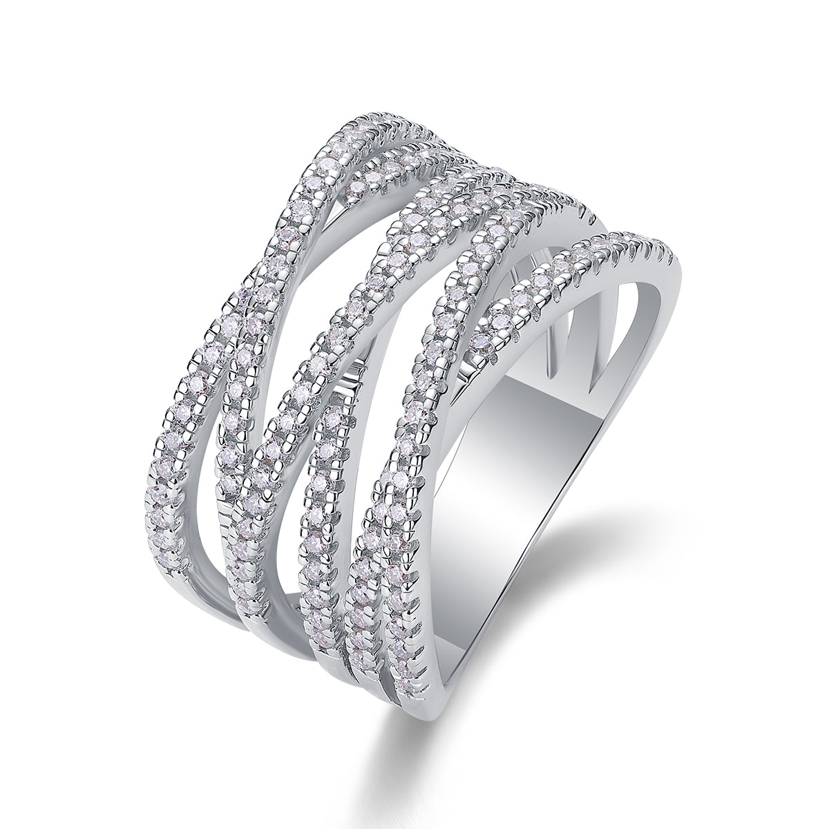 The Communication Star - Set With Top-quality Moissanite S925 Silver And Platinum-plated Diamond Wedding Ring Can Be Inspected With A Diamond Pen