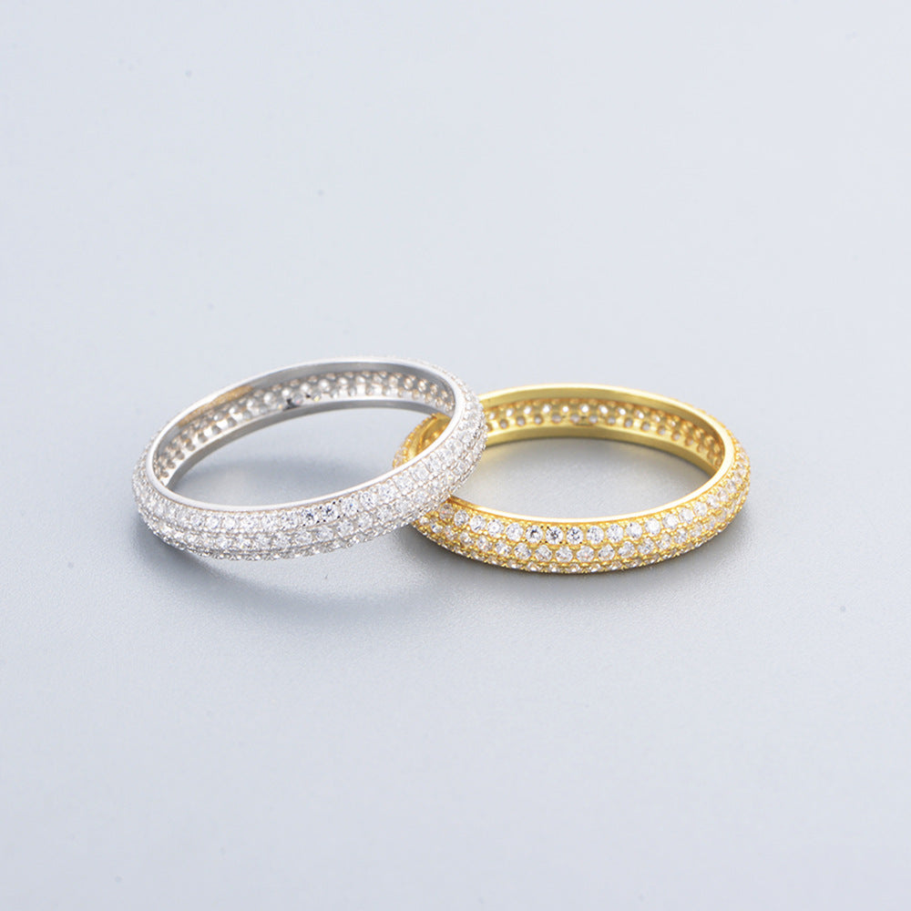 A Fully Diamond-encrusted Zircon Index Finger Ring