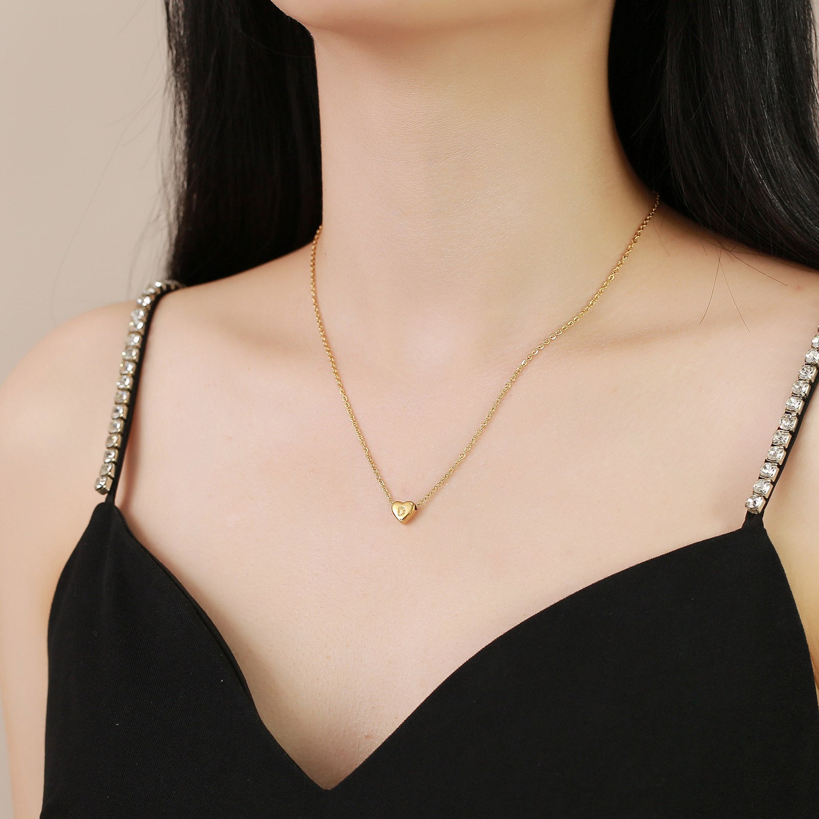 Stainless Steel 26-letter Heart Necklace