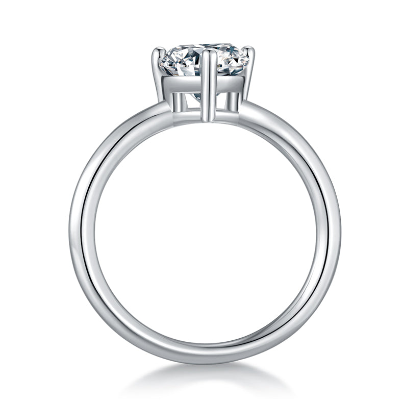 Pear-shaped Moissanite Set With Top-quality Moissanite Luxury And Fashionable Light Luxury Jewelry Silver Ring S925 Silver Electroplated With Platinum