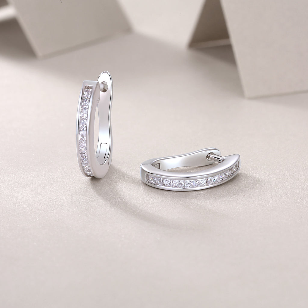 Touch The Tenderness - Earrings Set With Top-quality Moissanite S925 Silver And Platinum-plated Stud Earrings, A Fashionable And Trendy Accessory, Can Be Tested With A Diamond Pen