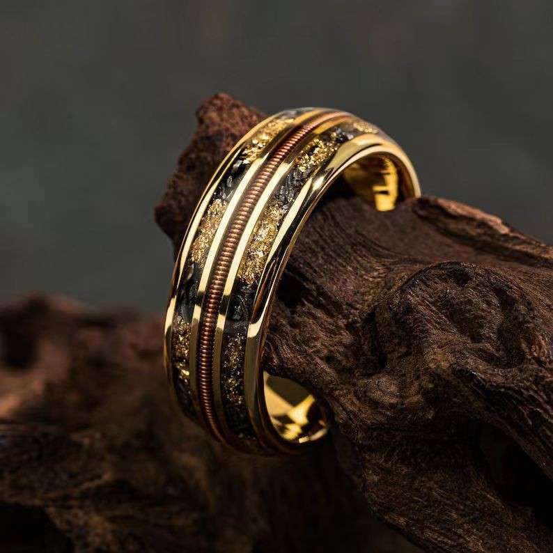 Stainless Steel Wire Ring In Rose Gold For Couples