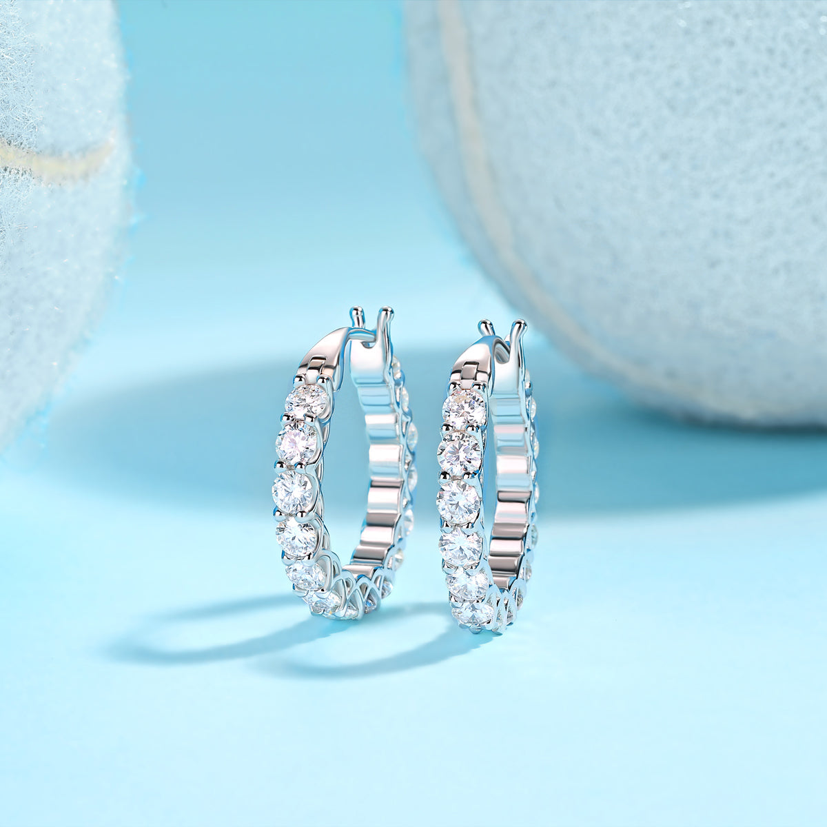 Stars - Top-quality Moissanite Luxury And Fashionable Light Luxury Jewelry Silver Stud Earrings S925 Silver Plated Platinum