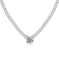 Cuban Necklace - Set With Top-quality Moissanite S925 Silver And Platinum-plated Pendant, A Fashionable And Trendy Accessory That Can Be Tested With A Diamond Pen