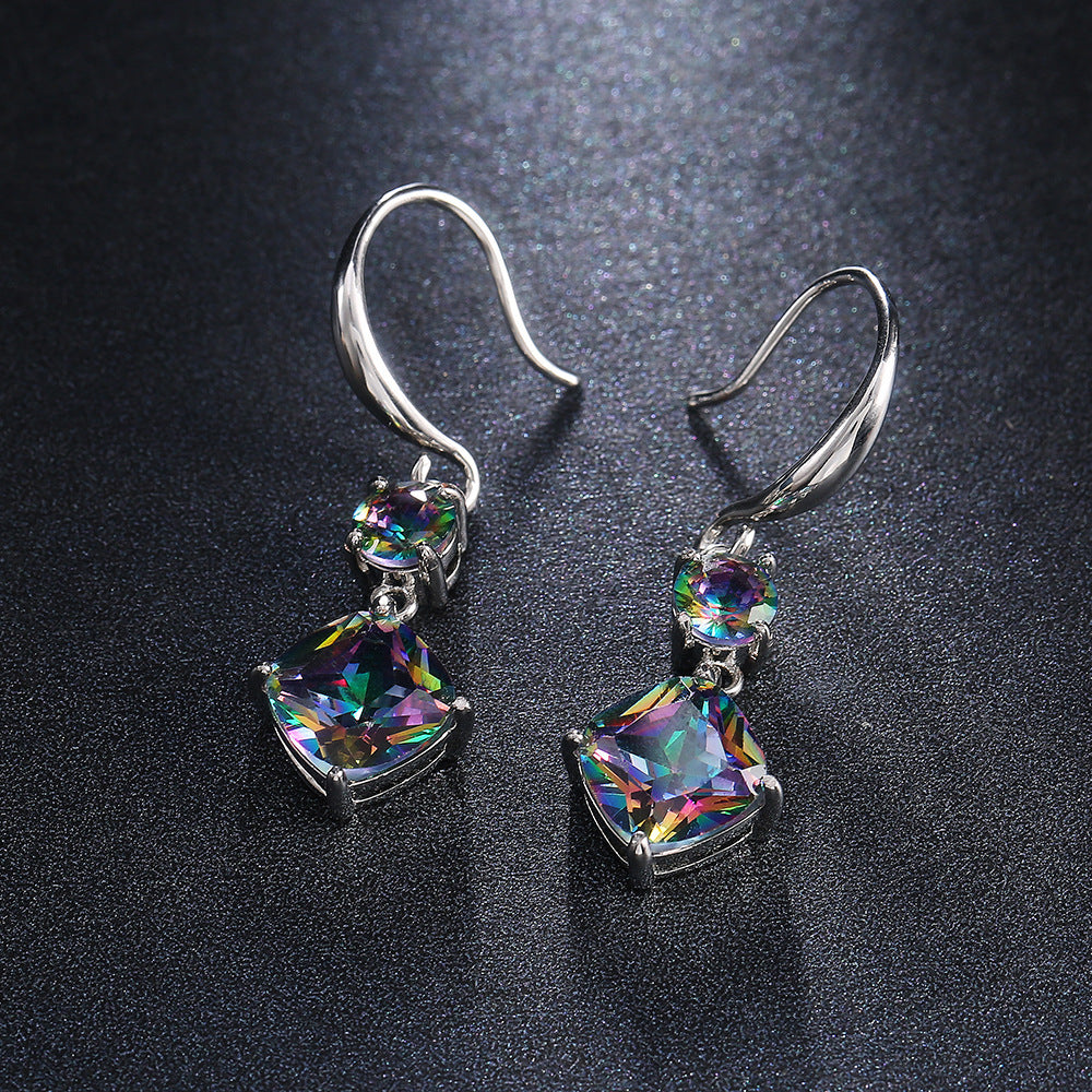 Shimmering Colorful Zircon Womens Earringselegant And Versatile