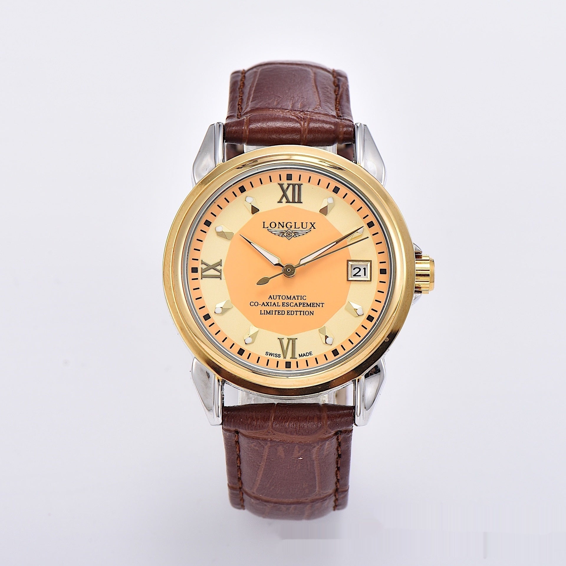 Spiral Double Snap-fastener Stainless Steel Simple Automatic Mechanical Watch