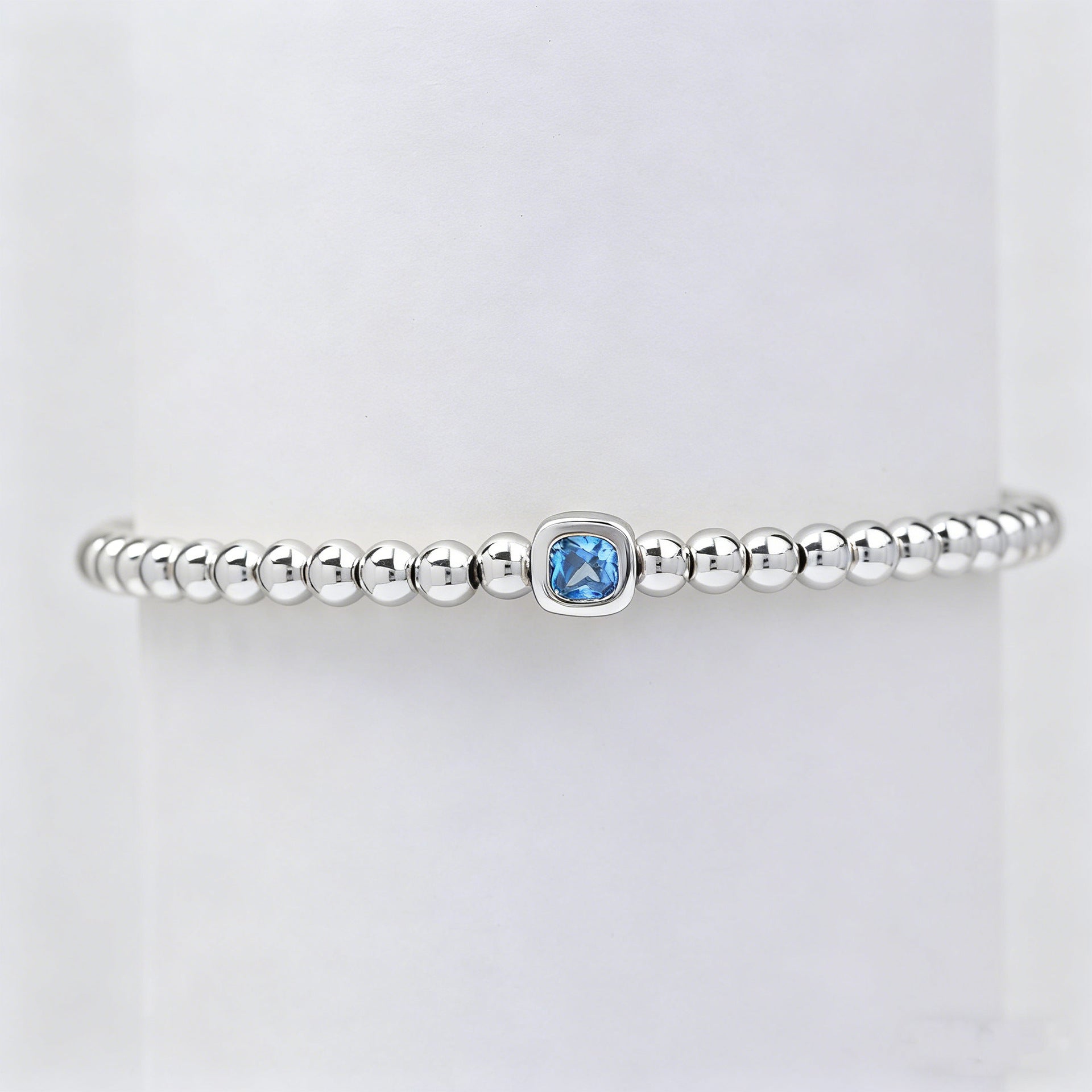 December Square Birthstone Bracelet In Brass