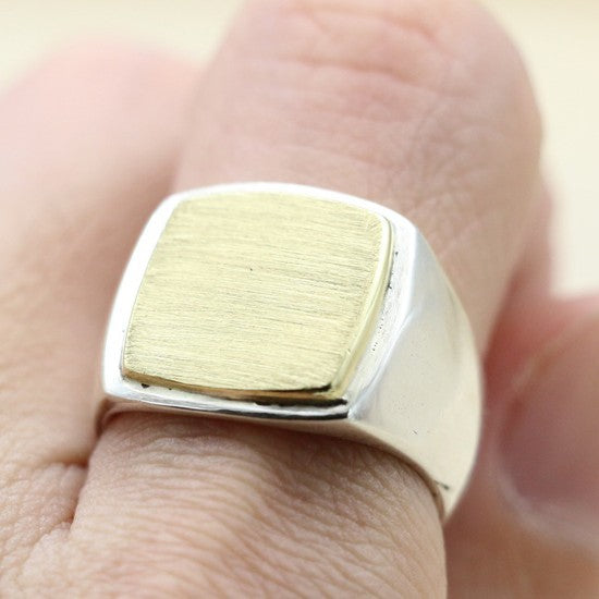 Exquisite Ring With A Smooth, Gold-plated Surface Made Of Sterling Silver