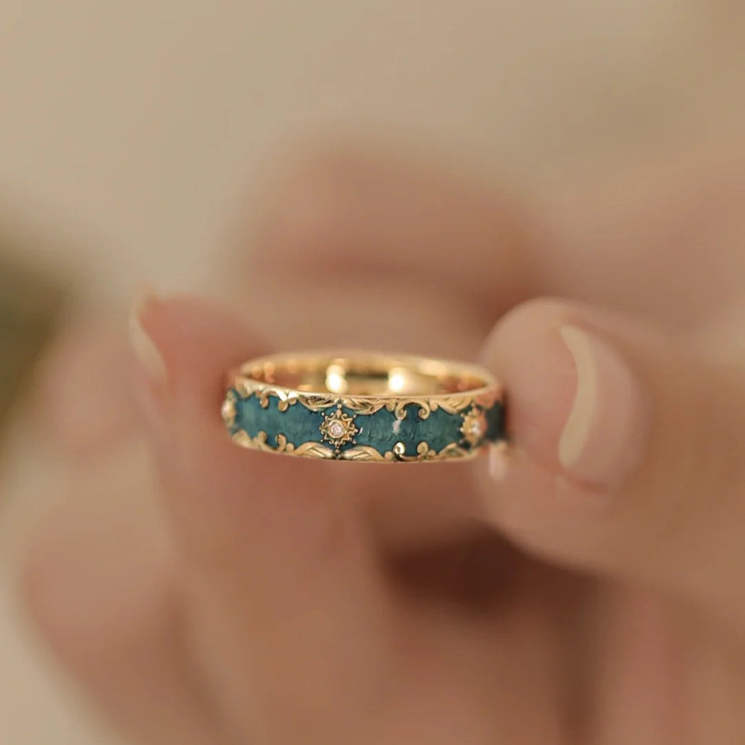 Enamel Craftsmanship Exquisite And Delicate Floral Design Ethereal And Fairy-like Ring